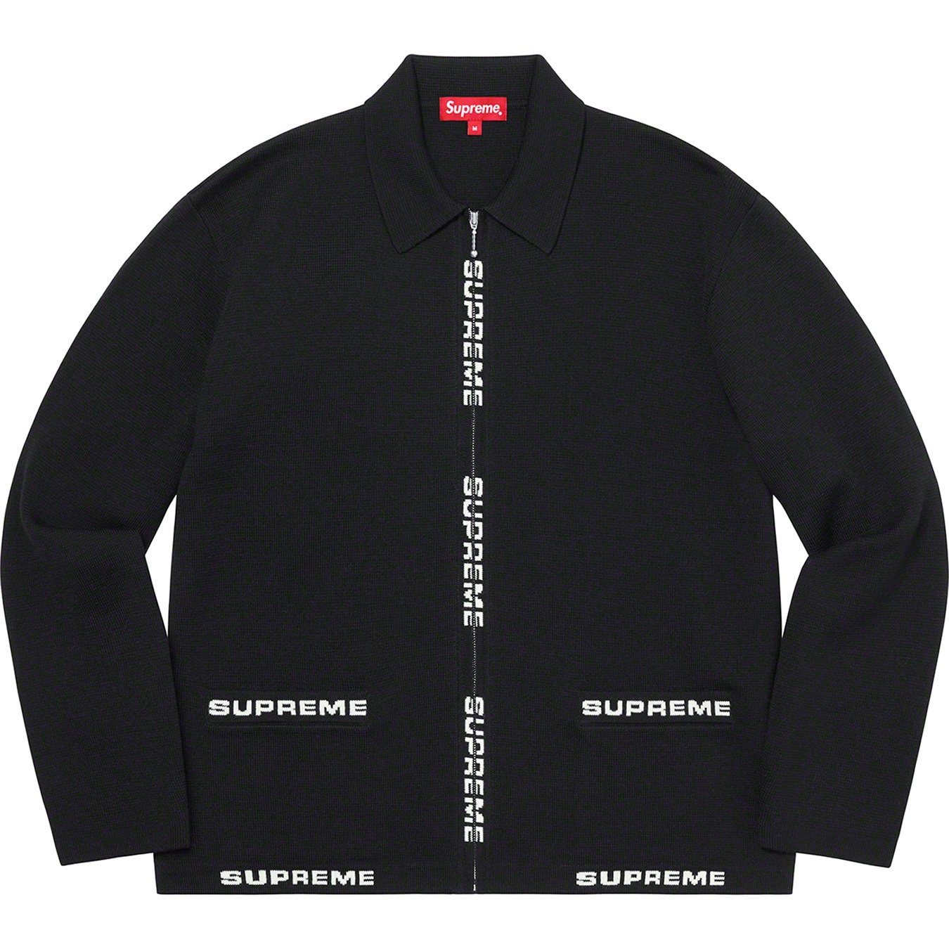 Logo Trim Zip Up Cardigan view 4